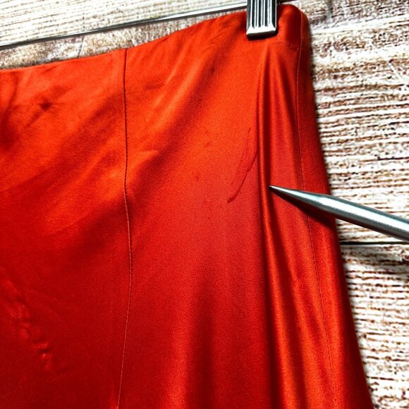 Reformation Maxi Skirt Womens Red Orange Size 6 Long Flowing A-Line 100% Silk - Picture 7 of 13